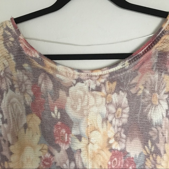 Free People Flower Bomb Slouchy Sweater Size Small Boho Cottagecore Neutral - Picture 7 of 11